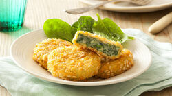 Stuzzichini per aperitivo e finger food - Medaglioni Spinaci e Parmigiano Reggiano