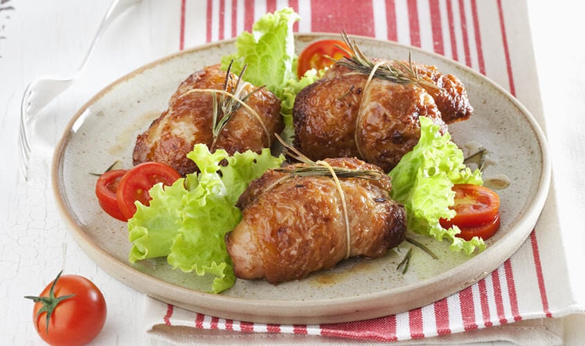 Arrosti e involtini - Nodini di Pollo con Prosciutto