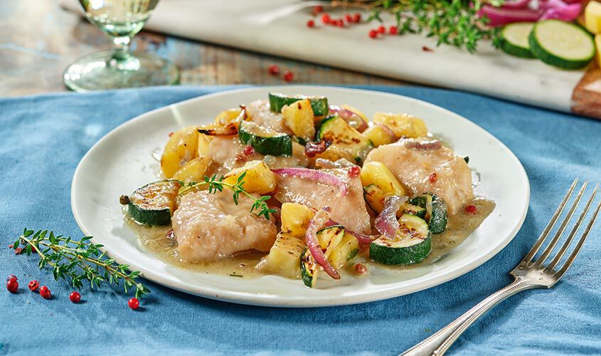 Specialit&agrave; di pesce - Cuori di Filetto di Merluzzo alla Mediterranea