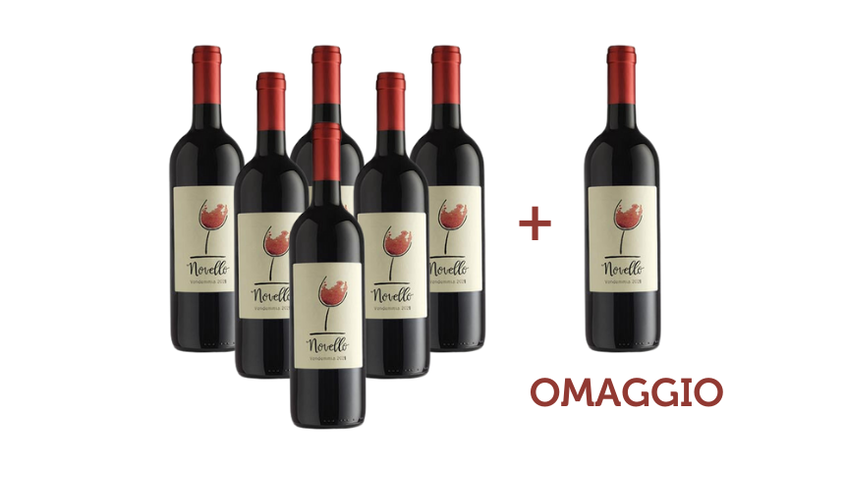 Vini in offerta - Offerta 6 bottiglie di Vino Novello + 1 in omaggio
