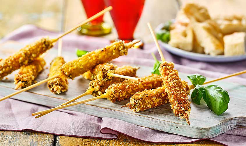 Stuzzichini per aperitivo e finger food - Melanzane alla Parmigiana Stick