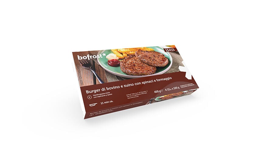 Hamburger e polpette - Burger di bovino e suino con spinaci e formaggio