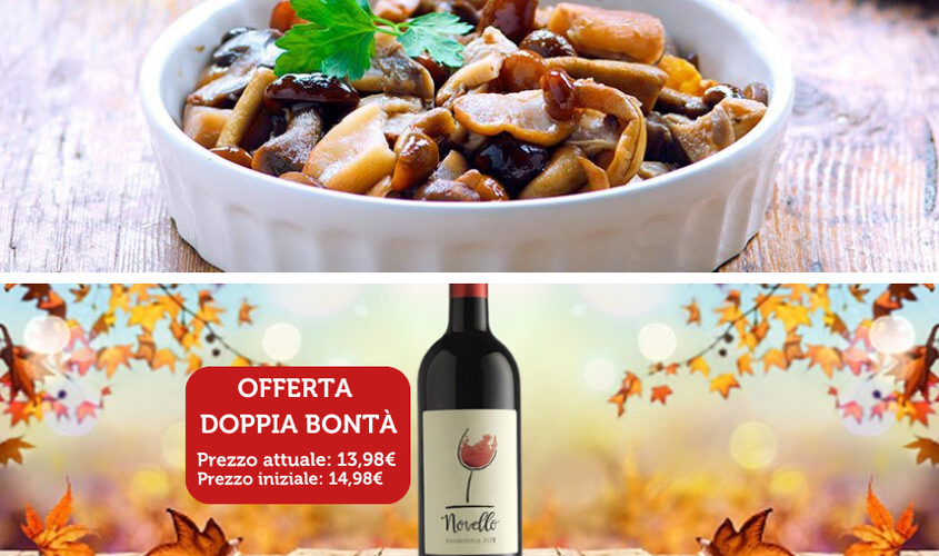 Offerte - Promozione Gran Misto Funghi e Vino Novello