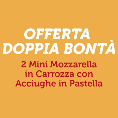 Stuzzichini per aperitivo e finger food - Offerta Doppia Bontà - Mini Mozzarella in Carrozza con Acciughe in Pastella