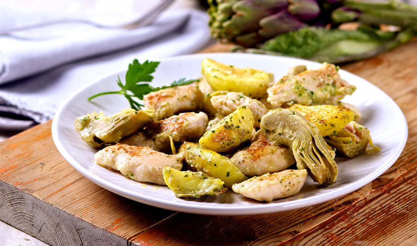 Spadellate - Tagliata di Pollo con Carciofi e Patate