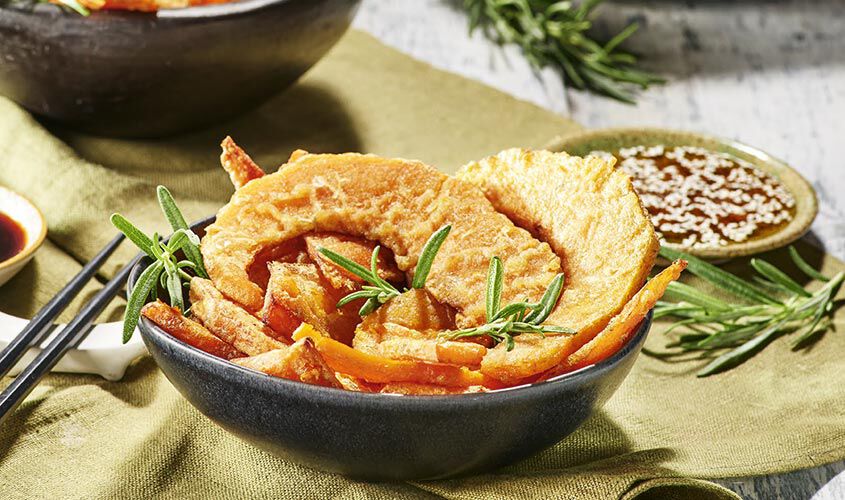 Verdure grigliate e specialit&agrave; - Zucca al Rosmarino in Tempura