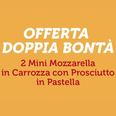 Stuzzichini per aperitivo e finger food - Offerta Doppia Bontà - Mini Mozzarella in Carrozza con Prosciutto in Pastella