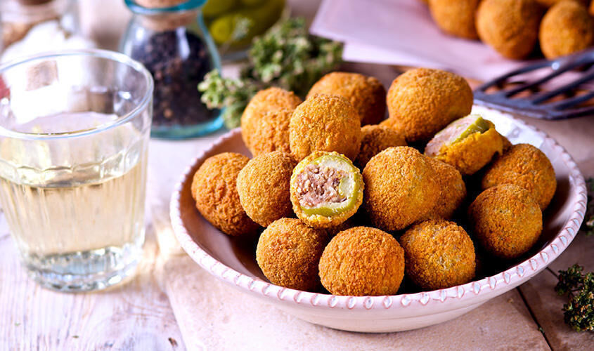 Stuzzichini per aperitivo e finger food - Olive Ripiene all'Ascolana