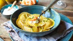 Primi e Sughi - Mezzelune Gamberi e Burrata