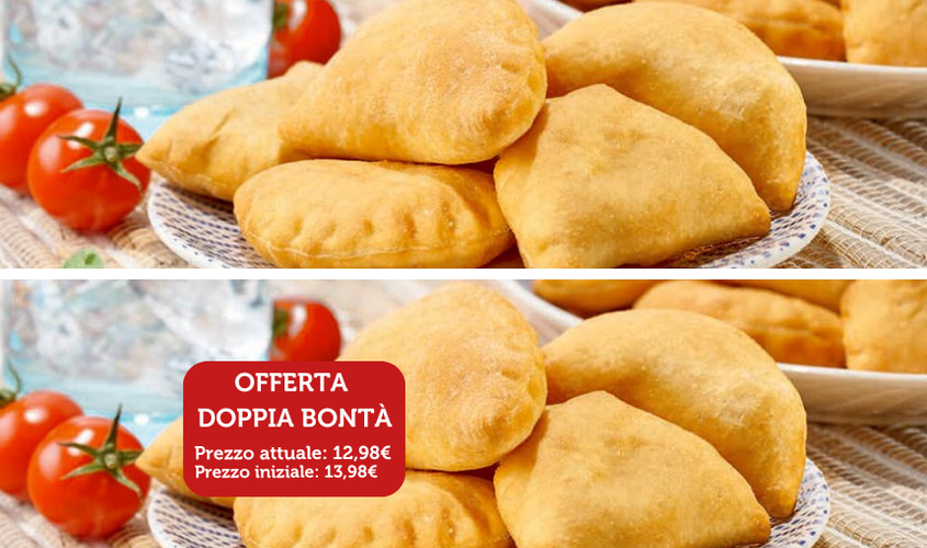 Stuzzichini per aperitivo e finger food - Offerta Doppia Bont&agrave; - 2 Panzerottini Mozzarella e Pomodoro