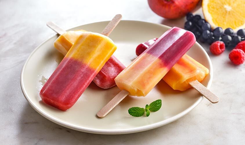 Promozione Mini Formati Gelato - Ghiaccioli Double Fruit Lampone-Mango e Arancia-Ribes Nero