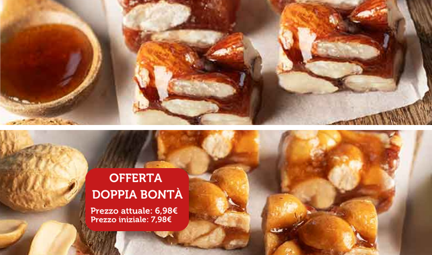 Biscotti e cioccolatini - Offerta Doppia Bontà - Croccantini Arachide e Croccantini Mandorla