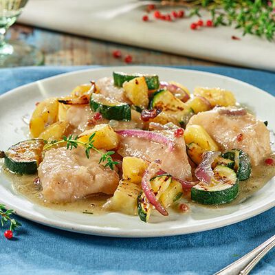 Specialit&agrave; di pesce - Cuori di Filetto di Merluzzo alla Mediterranea