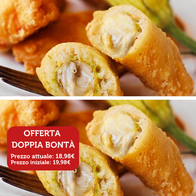 Stuzzichini per aperitivo e finger food - Offerta Doppia Bontà - 2 Fiori di Zucca alla Romana