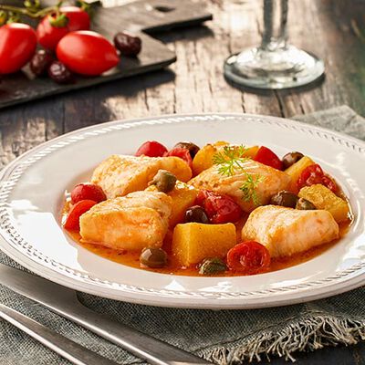 Specialità di pesce - Cuori di Filetto di Merluzzo alla Siciliana