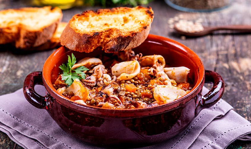 Specialit&agrave; di pesce - Sc. 20% Calamari e Lenticchie Bclub