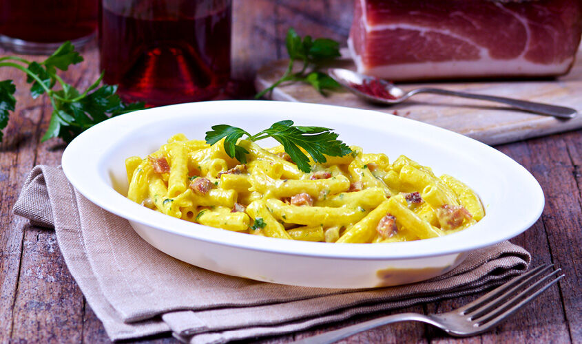 Ristopiatti: i primi piatti gourmet - Sedanini Speck e Zafferano Ristopiatti