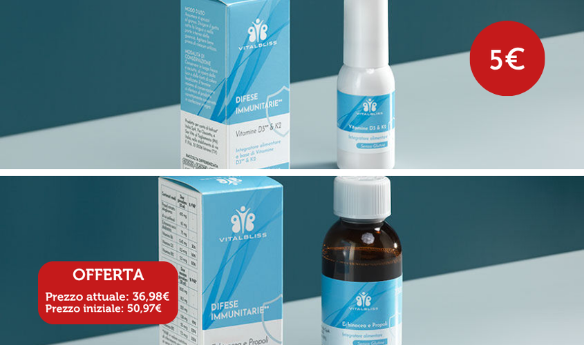 Difese Immunitarie - OFFERTA -&nbsp;Sciroppo Echinacea e Propoli e Vitamine D3 & K2