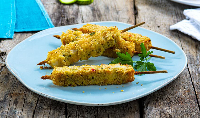 Specialità di pesce su prenotazione - Spiedoni Merluzzo e Zucchine