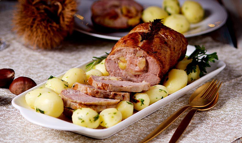Arrosti e involtini - Arrosto di tacchino con castagne e mele