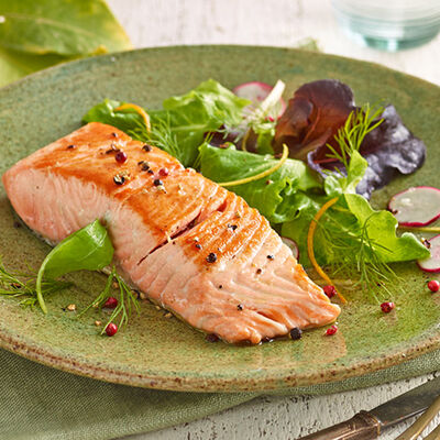 Pesce e crostacei al naturale - Tranci di Filetto di Salmone al Naturale