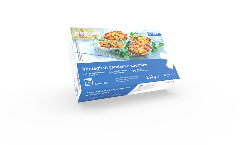 Specialit&agrave; di pesce - Sc. 50% Ventagli di Gamberi e Zucchine