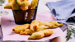 Stuzzichini per aperitivo e finger food - Fiori di Zucca Pastellati