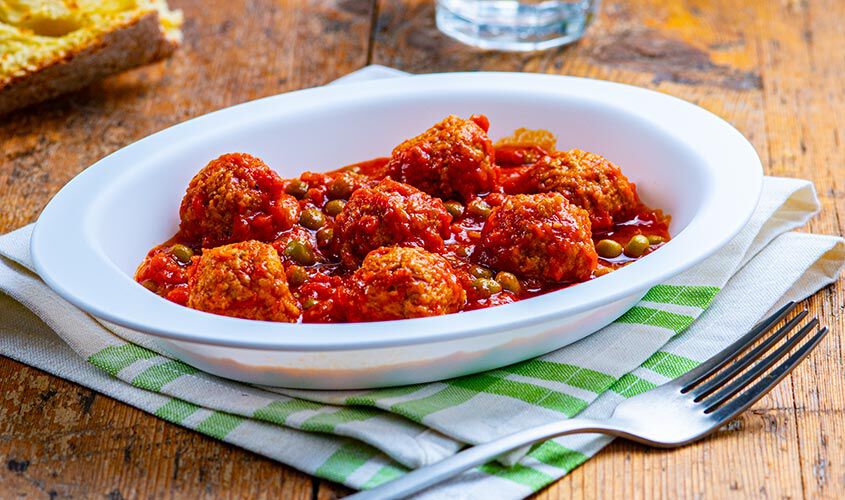 Piatti veloci pronti in un attimo - "I Ristopiatti" Polpette al Sugo di Pomodoro e Piselli