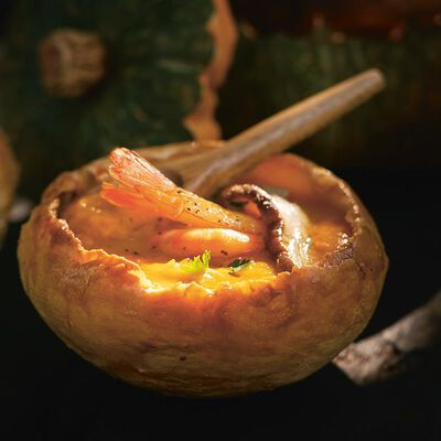 Panetti con vellutata di Zucca e Carote, con Gamberi e Porcini - Ottobre 2025 Bofrost