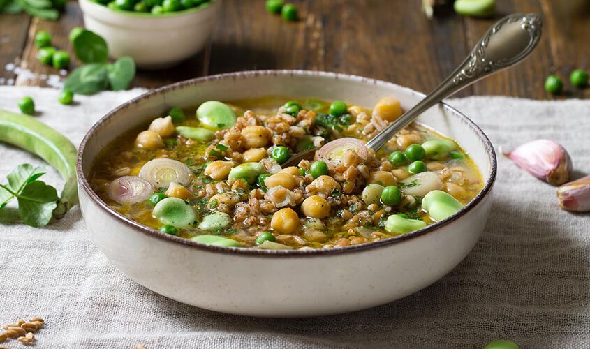 Zuppa di farro con piselli, ceci e fave - Febbraio 2023 Bofrost