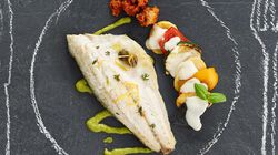 Branzino con tortino alle verdure e crema di piselli Bofrost