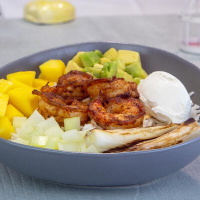 Pok&egrave; con gamberoni, avocado, mango e maionese al wasabi Bofrost