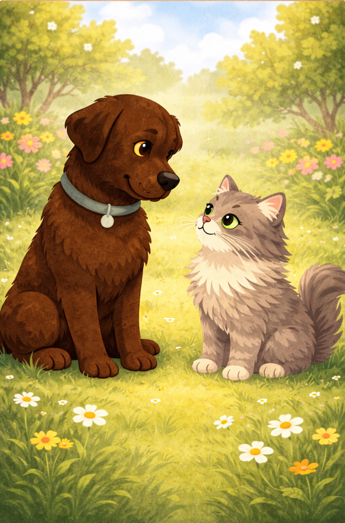 Boogie e Penny nel giardino